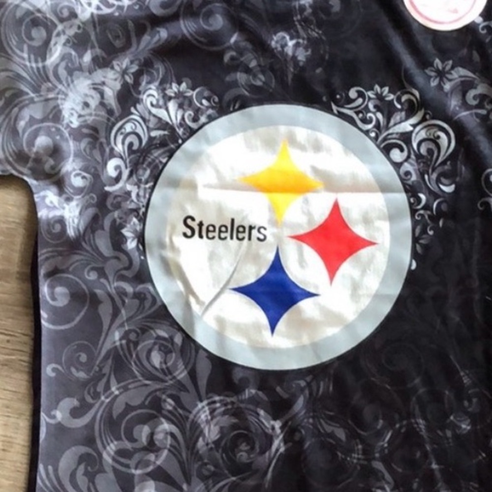 Pittsburgh Steelers Black Girl’s Tee Shirt-Size 7 - Picture 2 of 2